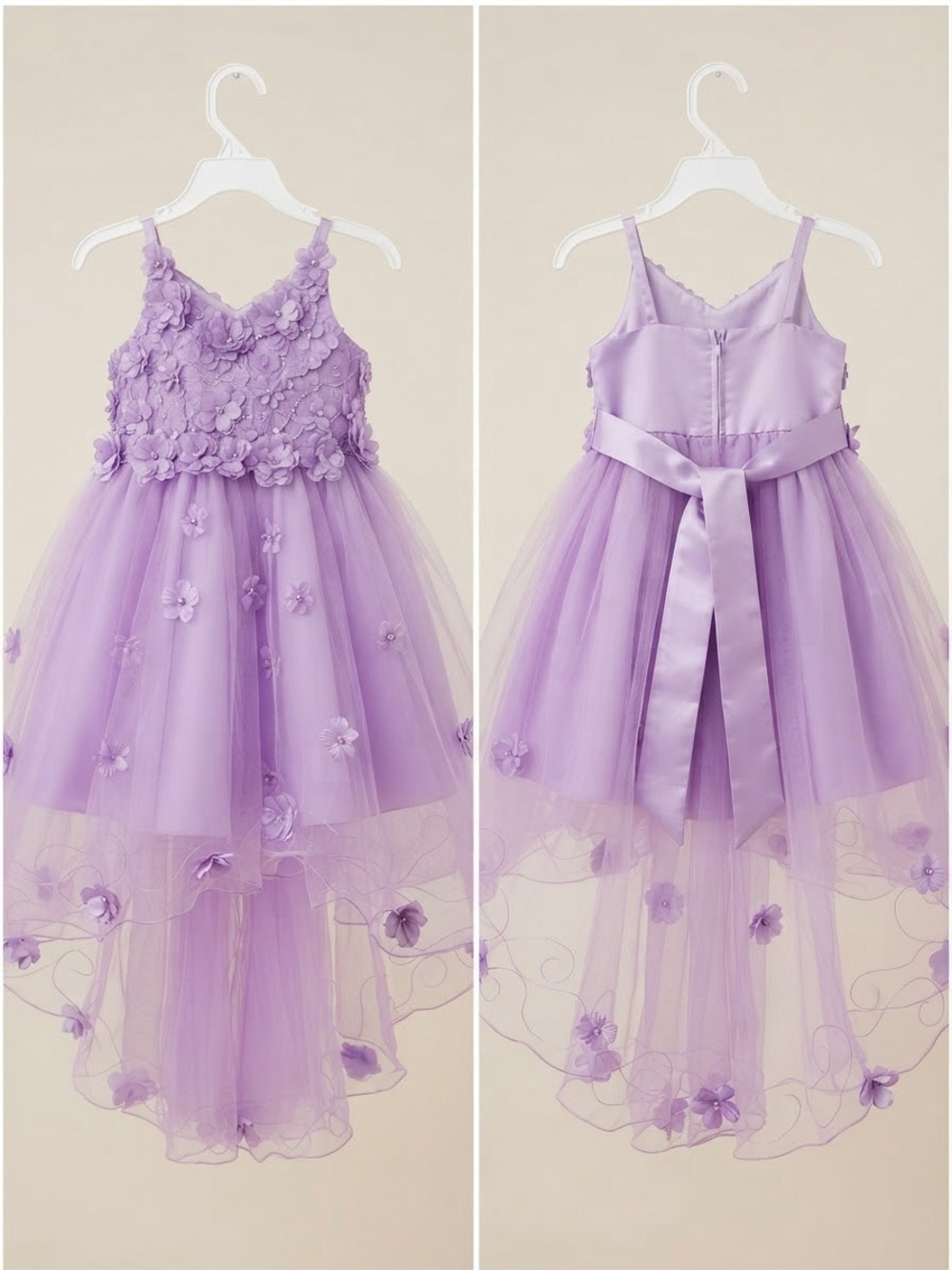 Dressed in LALA Lavender Floral Tulle High-Low Party Dress